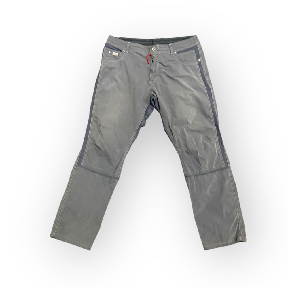KÜHL Mens Outdoor Hiking Pants Gray Reinforced Knees Zip Fly Tag 38x32